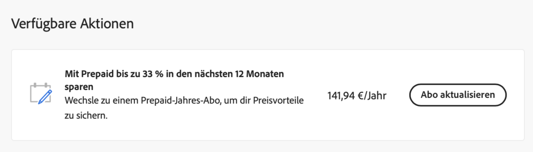 Adobe Foto-Abo Creative Abo Preiserhöhung