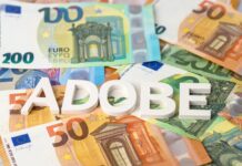 Adobe Schriftzug und Geld in Euro