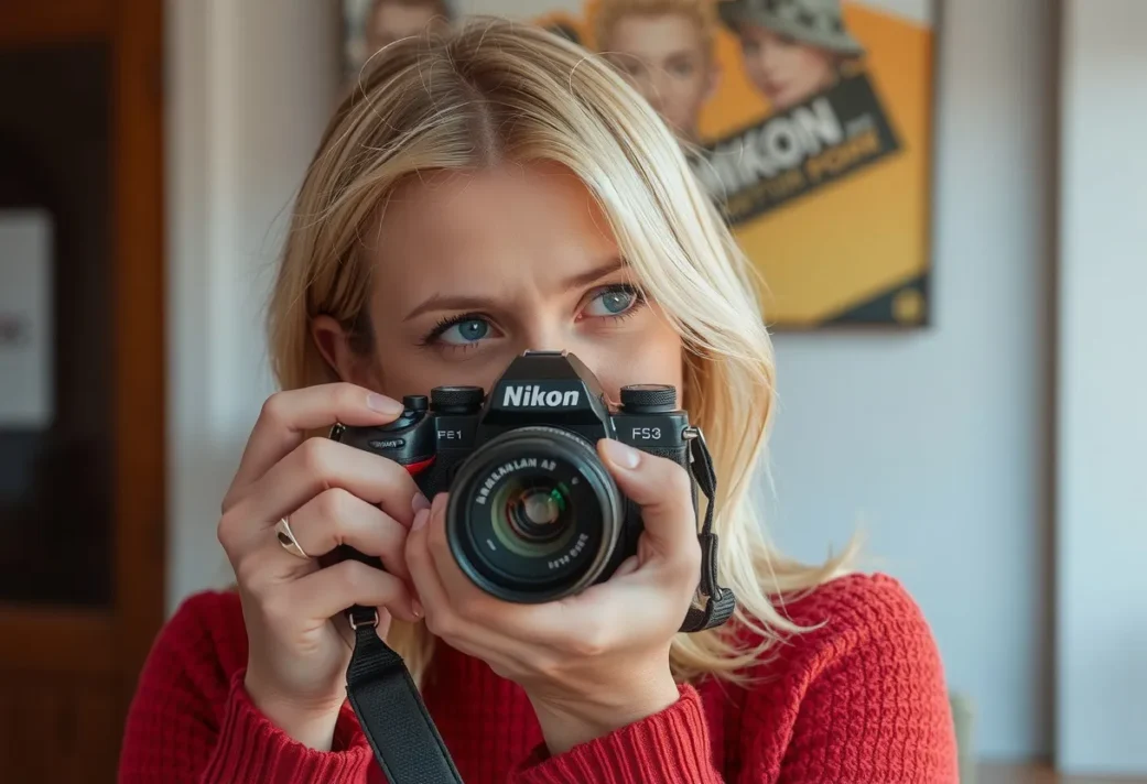 KI 2 Blonde Frau mit Kamera