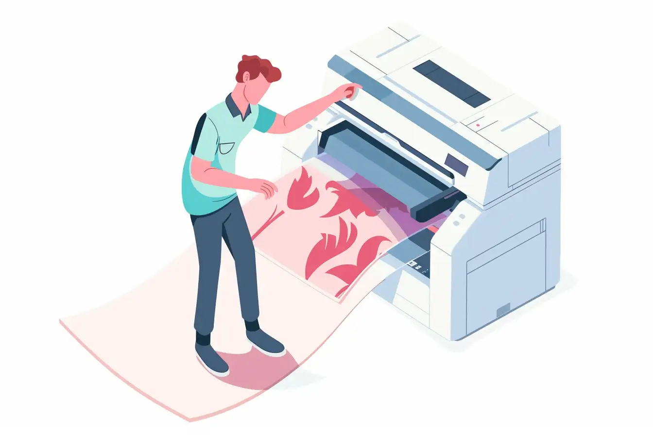 Mann druckt (Illustration)